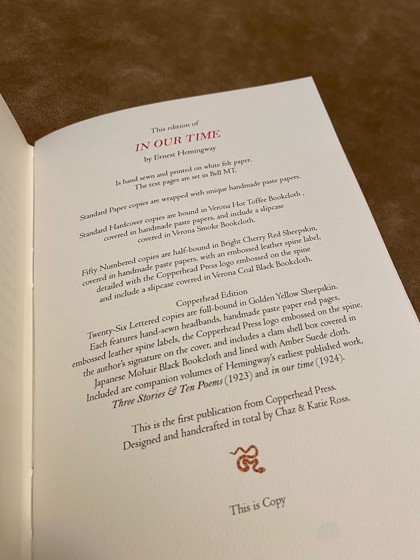In Our Time (Numbered Edition)