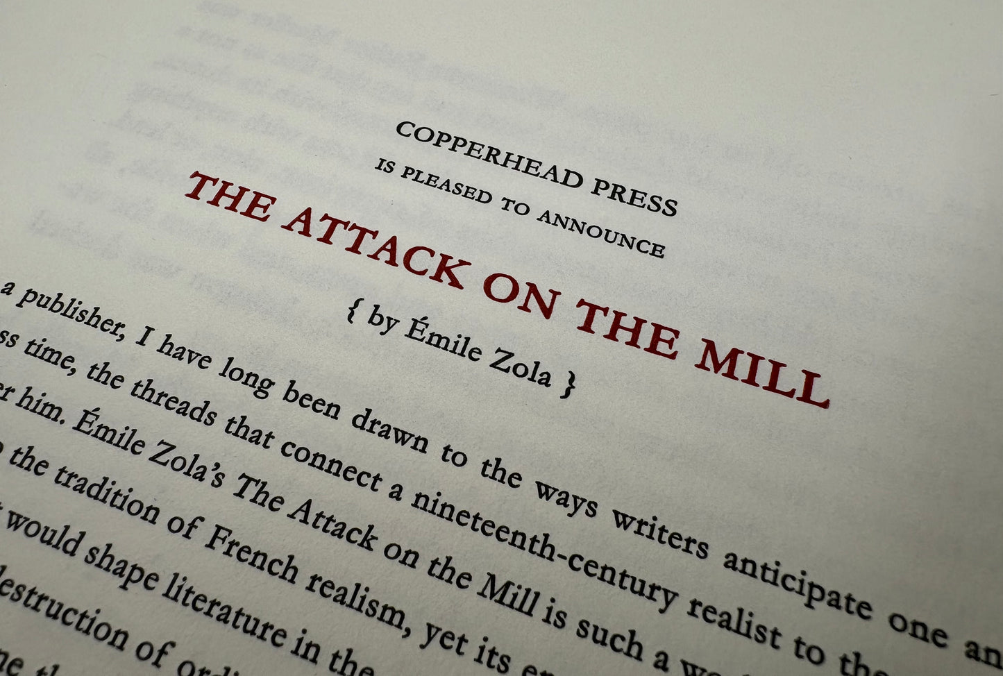 The Attack on the Mill — Prospectus