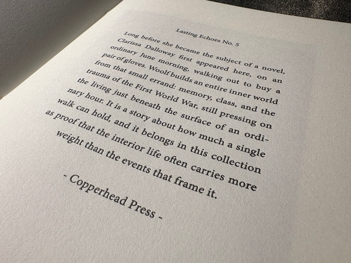 Mrs Dalloway in Bond Street, Lasting Echoes No. 5 — Virginia Woolf